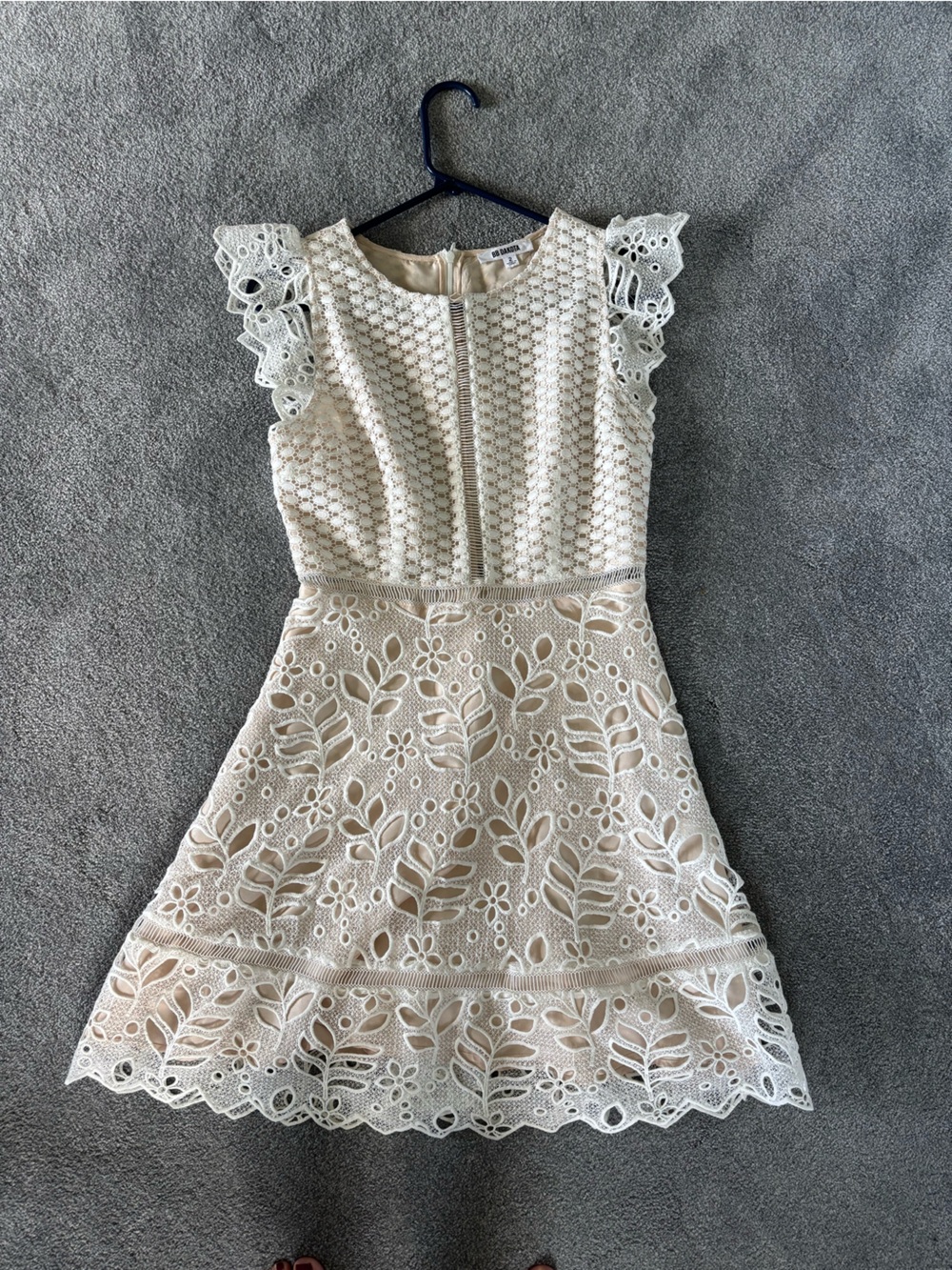 BB Dakota Lace Fit & Flare Dress in Cream